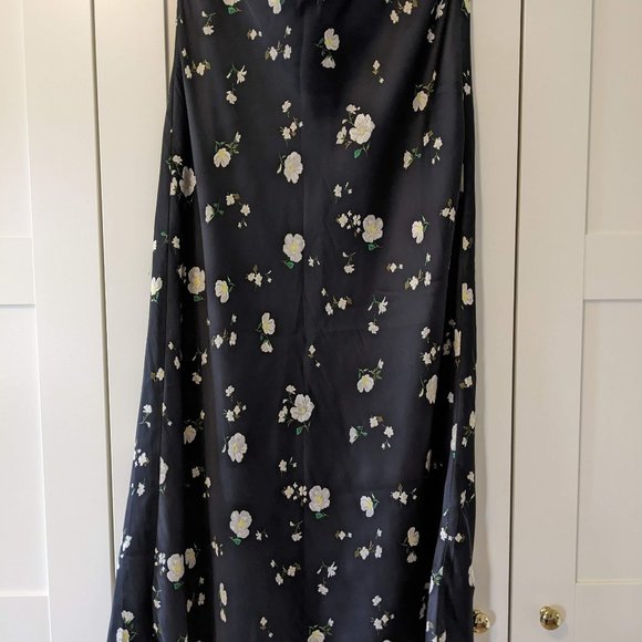 Banana Republic Black Floral Slip Skirt - Picture 1 of 4